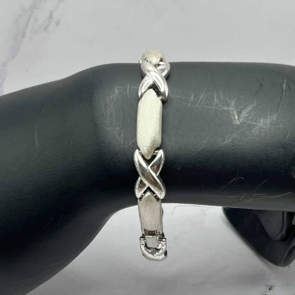 Napier silver tone X design bracelet